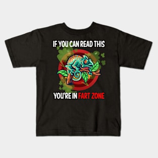 Fart Zone Chameleon 09 Kids T-Shirt